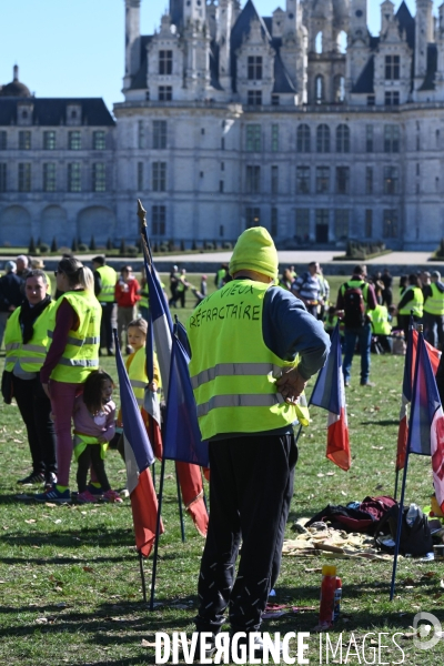 Les gilets jaunes au château de Chambord