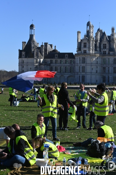 Les gilets jaunes au château de Chambord