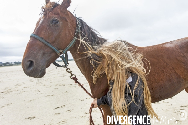 Courses hippiques sur plage à Plouescat