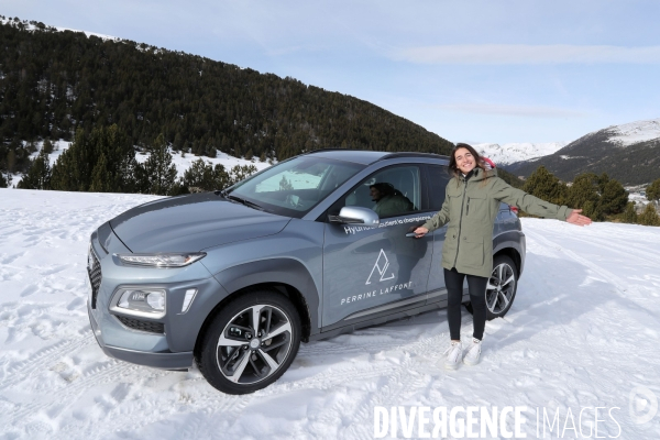 Perrine Laffont Championne du Monde de ski de bosses avec son partenaire Hyundai. Trophée Andros 2018-2019.