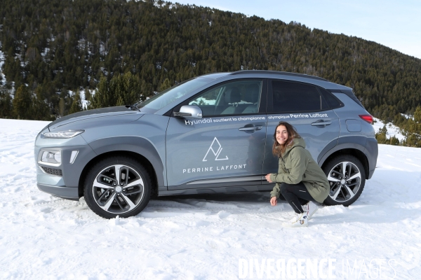 Perrine Laffont Championne du Monde de ski de bosses avec son partenaire Hyundai. Trophée Andros 2018-2019.