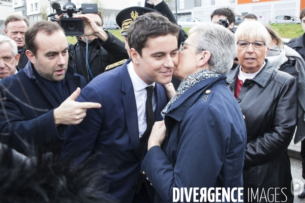 Déplacement de Sébastien LECORNU, Geneviève DARRIEUSSECQ et Gabriel ATTAL dans l Eure