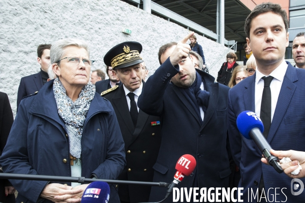 Déplacement de Sébastien LECORNU, Geneviève DARRIEUSSECQ et Gabriel ATTAL dans l Eure