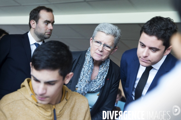 Déplacement de Sébastien LECORNU, Geneviève DARRIEUSSECQ et Gabriel ATTAL dans l Eure