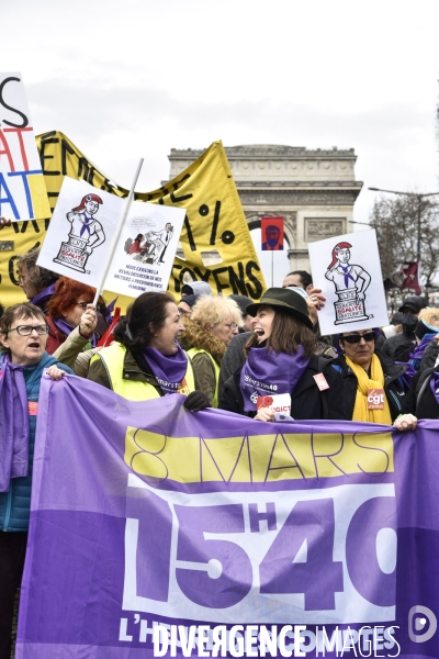 Femmes gilets jaunes à l honneur de la manifestation Gilets jaunes Acte XVII, le 9 mars 2019 à Paris.