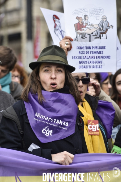 Femmes gilets jaunes à l honneur de la manifestation Gilets jaunes Acte XVII, le 9 mars 2019 à Paris.