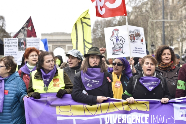 Femmes gilets jaunes à l honneur de la manifestation Gilets jaunes Acte XVII, le 9 mars 2019 à Paris.