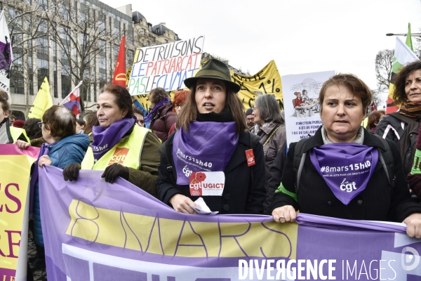 Femmes gilets jaunes à l honneur de la manifestation Gilets jaunes Acte XVII, le 9 mars 2019 à Paris.
