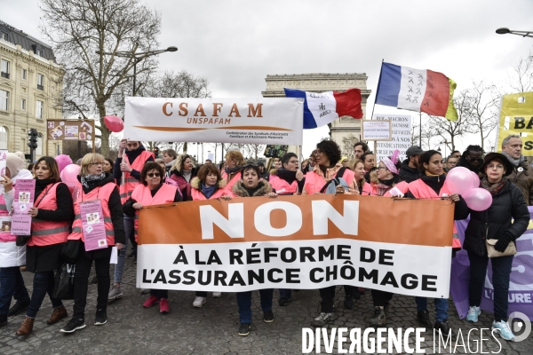 Femmes gilets jaunes à l honneur de la manifestation Gilets jaunes Acte XVII, le 9 mars 2019 à Paris.