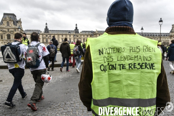 Femmes gilets jaunes à l honneur de la manifestation Gilets jaunes Acte XVII, le 9 mars 2019 à Paris.