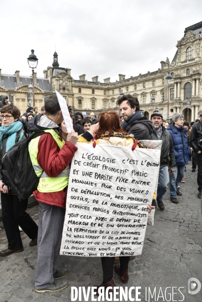 Femmes gilets jaunes à l honneur de la manifestation Gilets jaunes Acte XVII, le 9 mars 2019 à Paris.