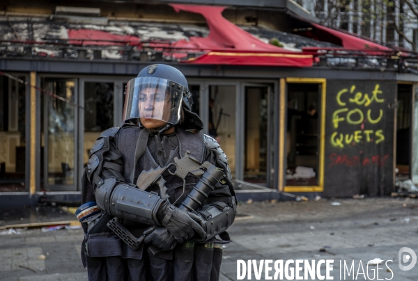 Manifestation sur les champas Elysées des Gilets jaunes  Acte  XVIII .