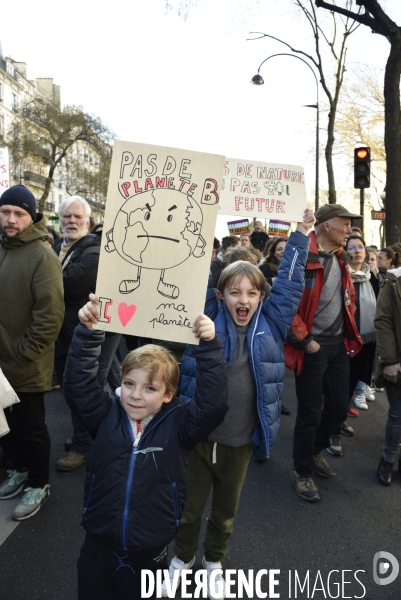 Marche du siècle pour le climat, étudiants, scolaires, enfants. March of century for climate, with youth.