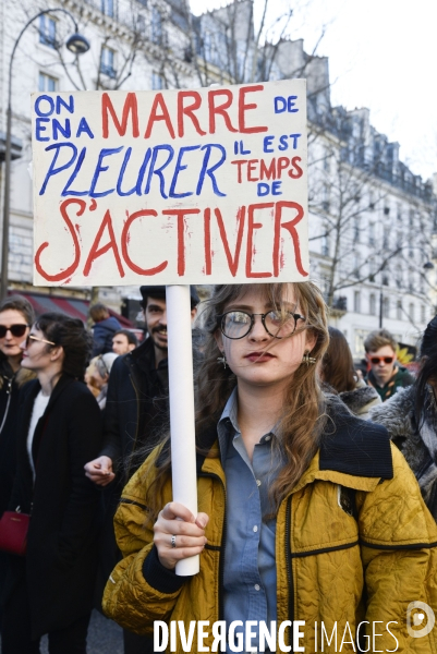 Marche du siècle pour le climat, étudiants, scolaires, enfants. March of century for climate, with youth.