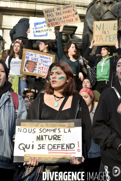 Marche du siècle pour le climat, étudiants, scolaires, enfants. March of century for climate, with youth.