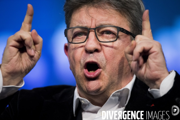 Meeting de Manon AUBRY et Jean-Luc MELENCHON pour les européennes.