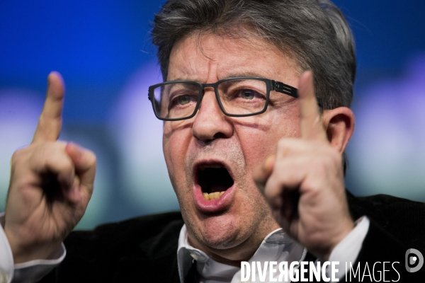 Meeting de Manon AUBRY et Jean-Luc MELENCHON pour les européennes.