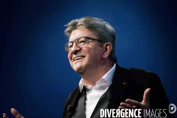 Meeting de Manon AUBRY et Jean-Luc MELENCHON pour les européennes.