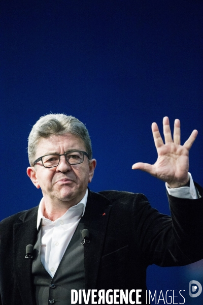 Meeting de Manon AUBRY et Jean-Luc MELENCHON pour les européennes.