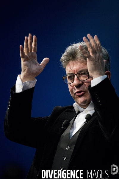 Meeting de Manon AUBRY et Jean-Luc MELENCHON pour les européennes.