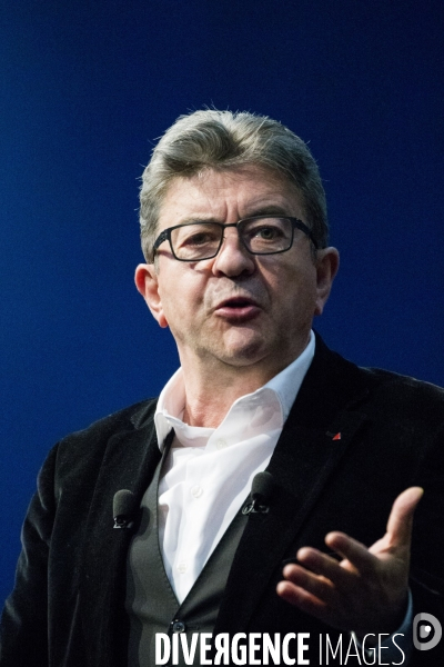 Meeting de Manon AUBRY et Jean-Luc MELENCHON pour les européennes.