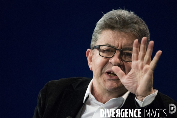 Meeting de Manon AUBRY et Jean-Luc MELENCHON pour les européennes.