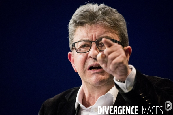 Meeting de Manon AUBRY et Jean-Luc MELENCHON pour les européennes.