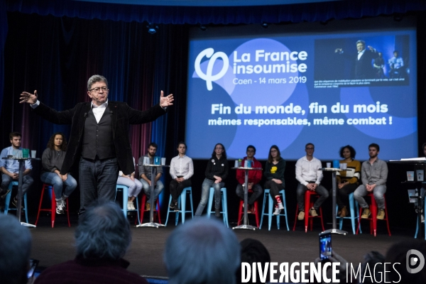 Meeting de Manon AUBRY et Jean-Luc MELENCHON pour les européennes.