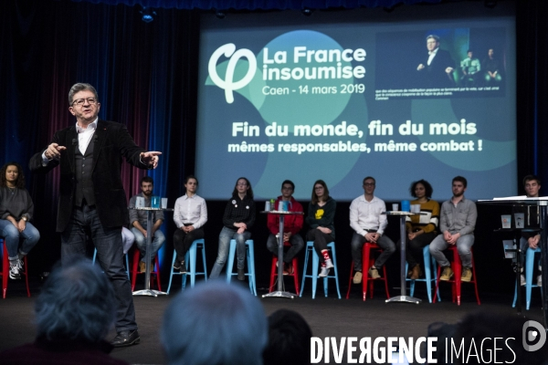 Meeting de Manon AUBRY et Jean-Luc MELENCHON pour les européennes.