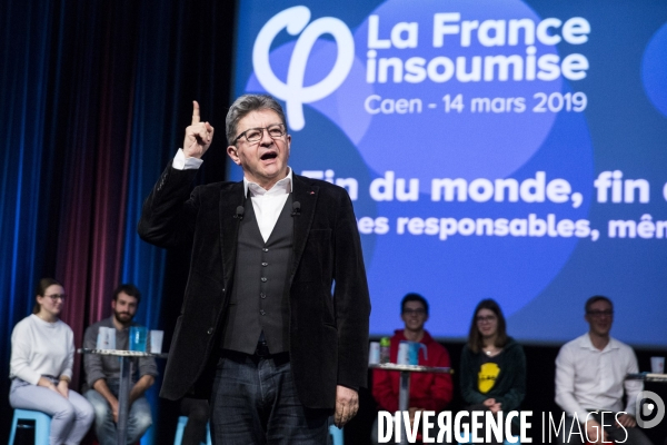 Meeting de Manon AUBRY et Jean-Luc MELENCHON pour les européennes.