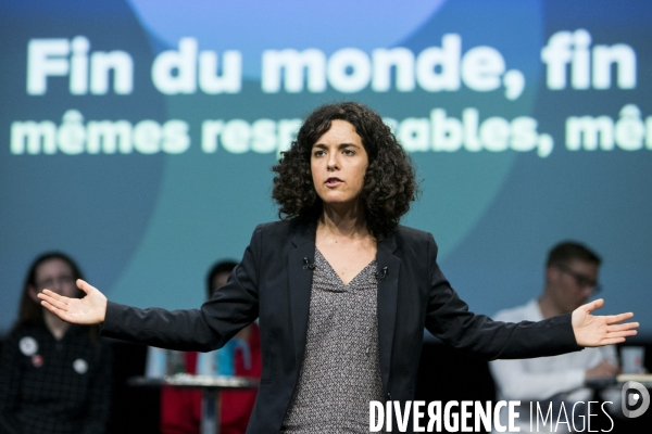 Meeting de Manon AUBRY et Jean-Luc MELENCHON pour les européennes.