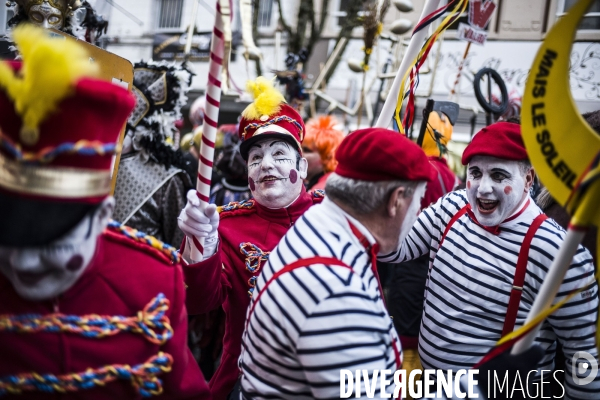 La Louvière, soumonce costumée avant le carnaval.