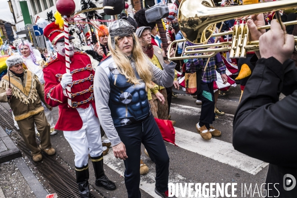 La Louvière, soumonce costumée avant le carnaval.