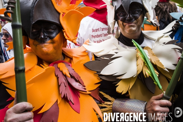 La Louvière, soumonce costumée avant le carnaval.