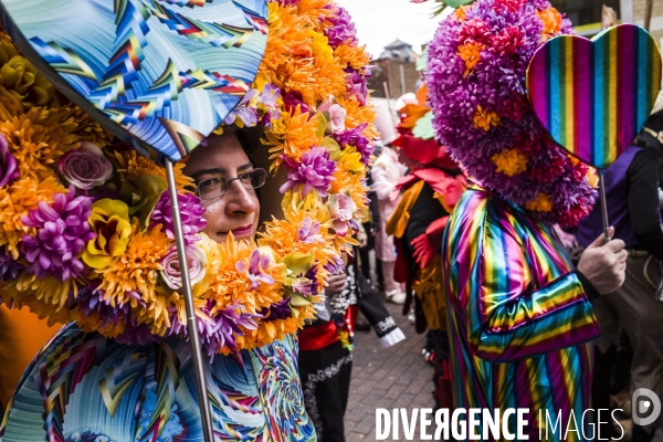 La Louvière, soumonce costumée avant le carnaval.