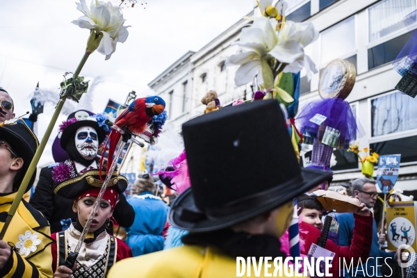 La Louvière, soumonce costumée avant le carnaval.