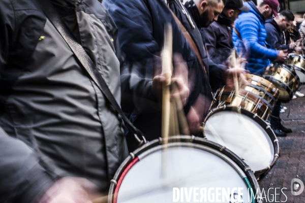 La Louvière, soumonce costumée avant le carnaval.