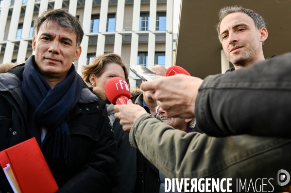 Raphaël Glucksmann et Olivier Faure en campagne pour les élections européennes.