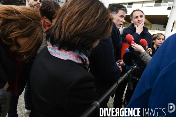 Raphaël Glucksmann et Olivier Faure en campagne pour les élections européennes.