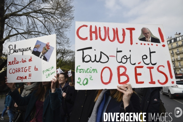 Manifestation pour défendre l Education Nationale, contre les réformes Blanquer.