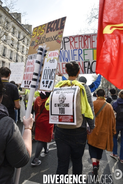 Manifestation pour défendre l Education Nationale, contre les réformes Blanquer.