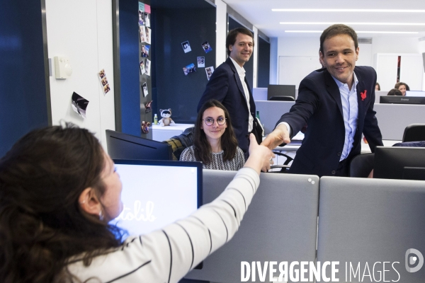 Déplacement du secrétaire d Etat au numérique Cédric O chez Doctolib.