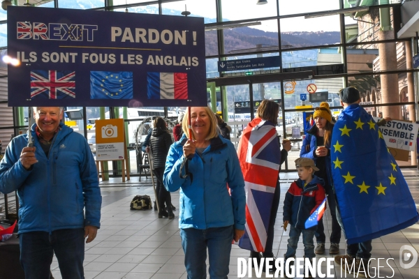 Le dernier Eurostar des neiges avant le Brexit  Bourg-Saint-Maurice dit au revoir aux skieurs anglais