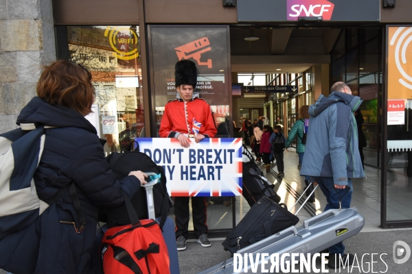 Le dernier Eurostar des neiges avant le Brexit  Bourg-Saint-Maurice dit au revoir aux skieurs anglais