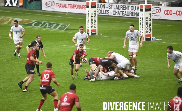 Vu des tribunes, Toulon - Toulouse de rugby au stade Vélodrome à Marseille