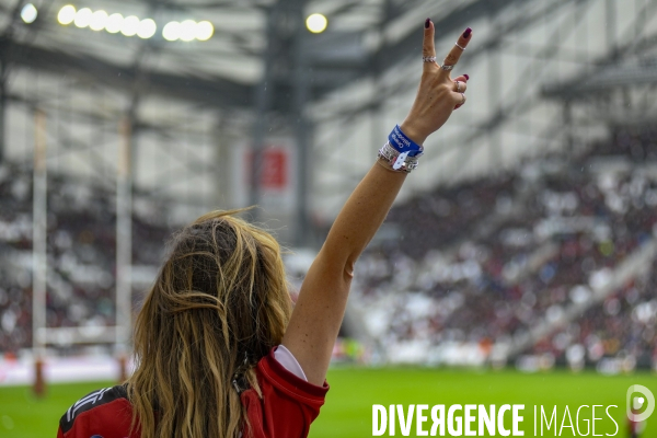 Vu des tribunes, Toulon - Toulouse de rugby au stade Vélodrome à Marseille