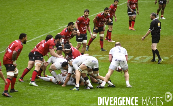 Vu des tribunes, Toulon - Toulouse de rugby au stade Vélodrome à Marseille