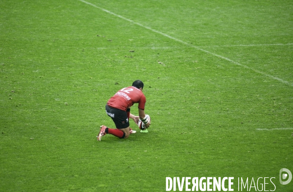 Vu des tribunes, Toulon - Toulouse de rugby au stade Vélodrome à Marseille