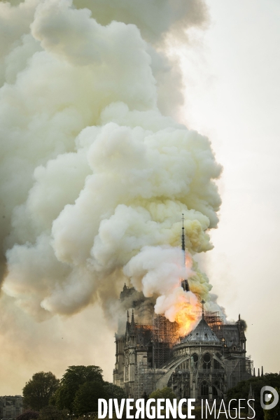 La cathédrale Notre-Dame en feu