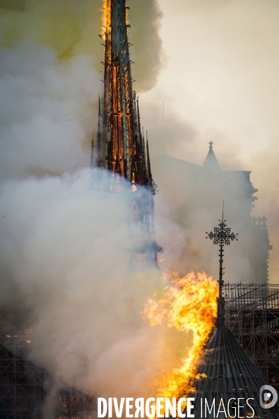 La cathédrale Notre-Dame en feu